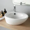 Vasque À Poser|Planète Bain Vasque à poser ovale en céramique blanche