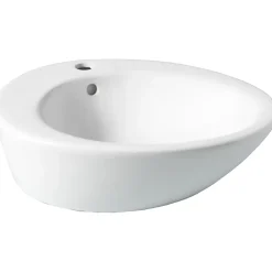 Vasque À Poser|Planète Bain Vasque à poser ovale en céramique blanche