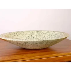 Vasque À Poser|Autres Vasque à poser ovale grise en Terrazzo pour salle de bain élégante
