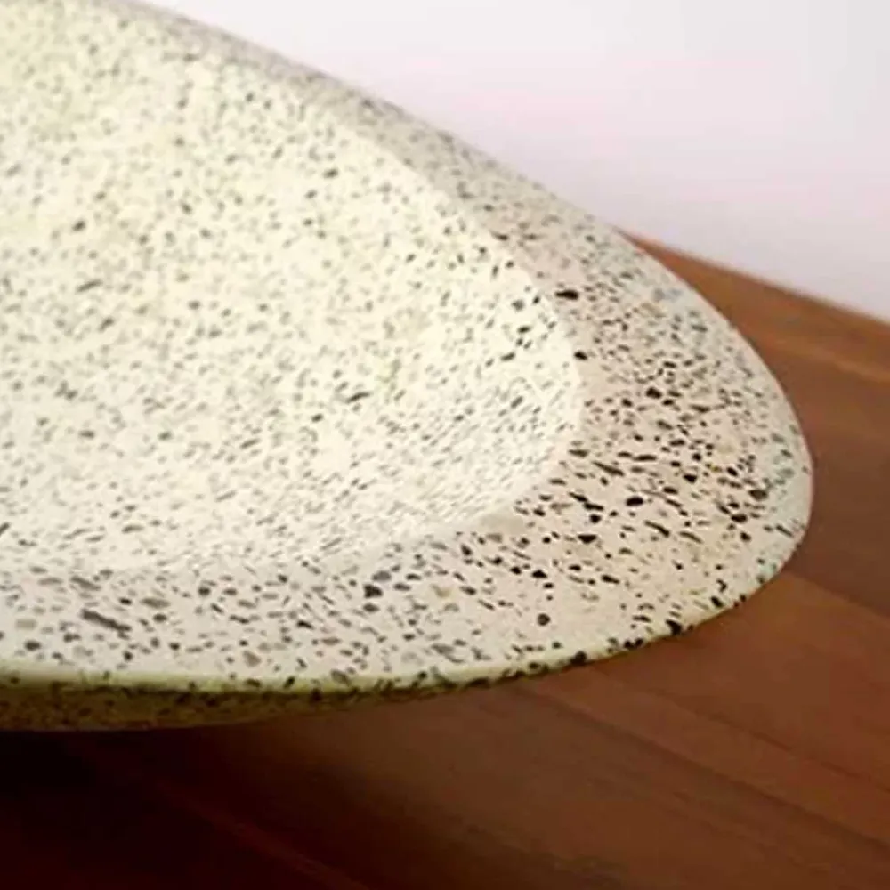 Vasque À Poser|Autres Vasque à poser ovale grise en Terrazzo pour salle de bain élégante