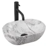 Vasque À Poser|Rea Vasque À Poser Amelia Mini Stone Matt Light Grey Oval