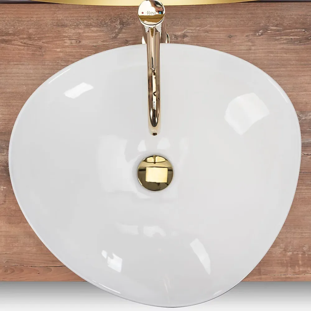 Vasque À Poser|Rea Vasque À Poser And White Oval