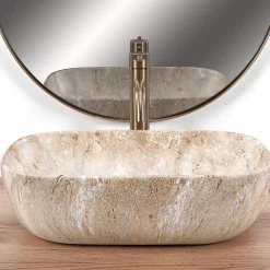 Vasque À Poser|Rea Vasque À Poser Belinda Savana Beige Rectangle