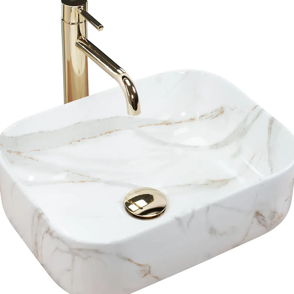 Vasque À Poser|Rea Vasque À Poser Demi Mini Shiny Aiax White Rectangle