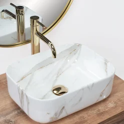 Vasque À Poser|Rea Vasque À Poser Demi Mini Shiny Aiax White Rectangle