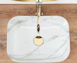 Vasque À Poser|Rea Vasque À Poser Demi Mini Shiny Aiax White Rectangle