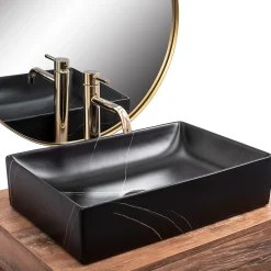 Vasque À Poser|Rea Vasque À Poser Inga Marble- Nablatowa Black Rectangle