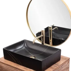 Vasque À Poser|Rea Vasque À Poser Inga Marble- Nablatowa Black Rectangle
