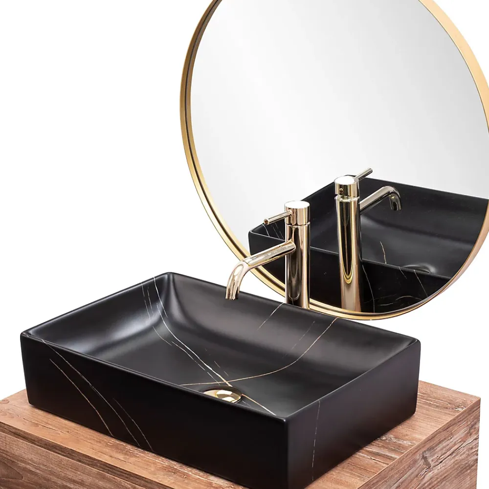 Vasque À Poser|Rea Vasque À Poser Inga Marble- Nablatowa Black Rectangle