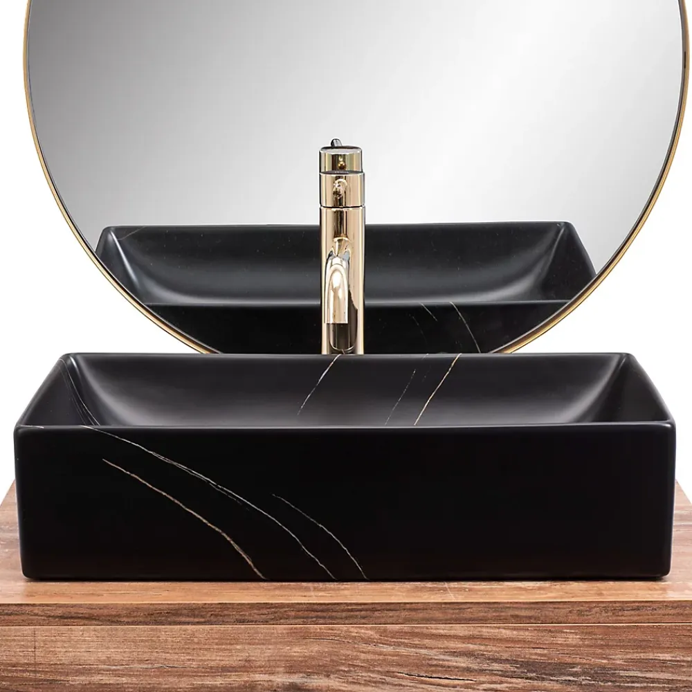 Vasque À Poser|Rea Vasque À Poser Inga Marble- Nablatowa Black Rectangle