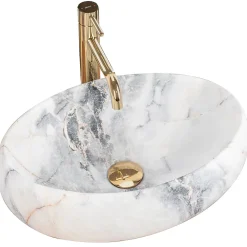 Vasque À Poser|Rea Vasque À Poser Linda Granit White Oval