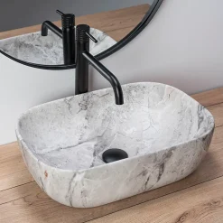 Vasque À Poser|Rea Vasque À Poser Livia Stone Beige Rectangle