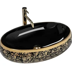 Rea Vasque À Poser Meryl Black Gold Oval