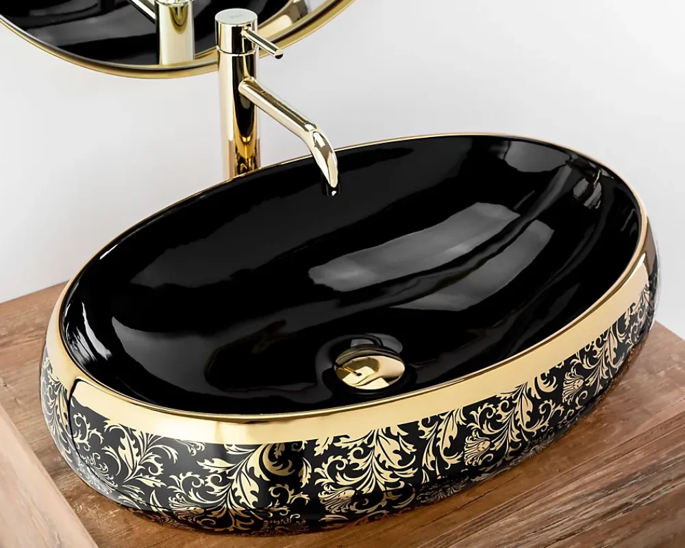 Rea Vasque À Poser Meryl Black Gold Oval