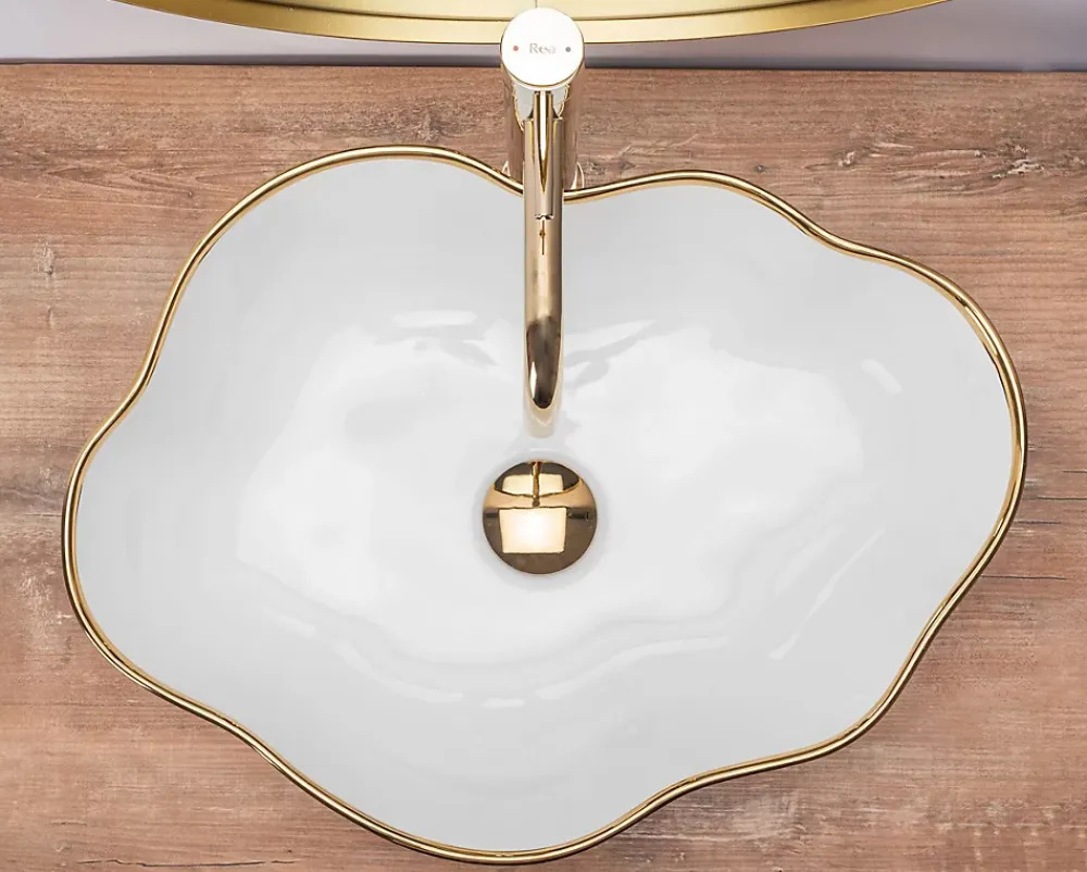 Rea Vasque À Poser Pearl White Gold Oval