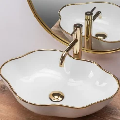 Rea Vasque À Poser Pearl White Gold Oval