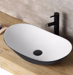 Rea Vasque À Poser Royal White Black Oval