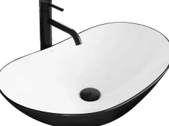 Rea Vasque À Poser Royal White Black Oval