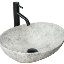 Vasque À Poser|Rea Vasque À Poser Sofia Light Stone Grey Oval
