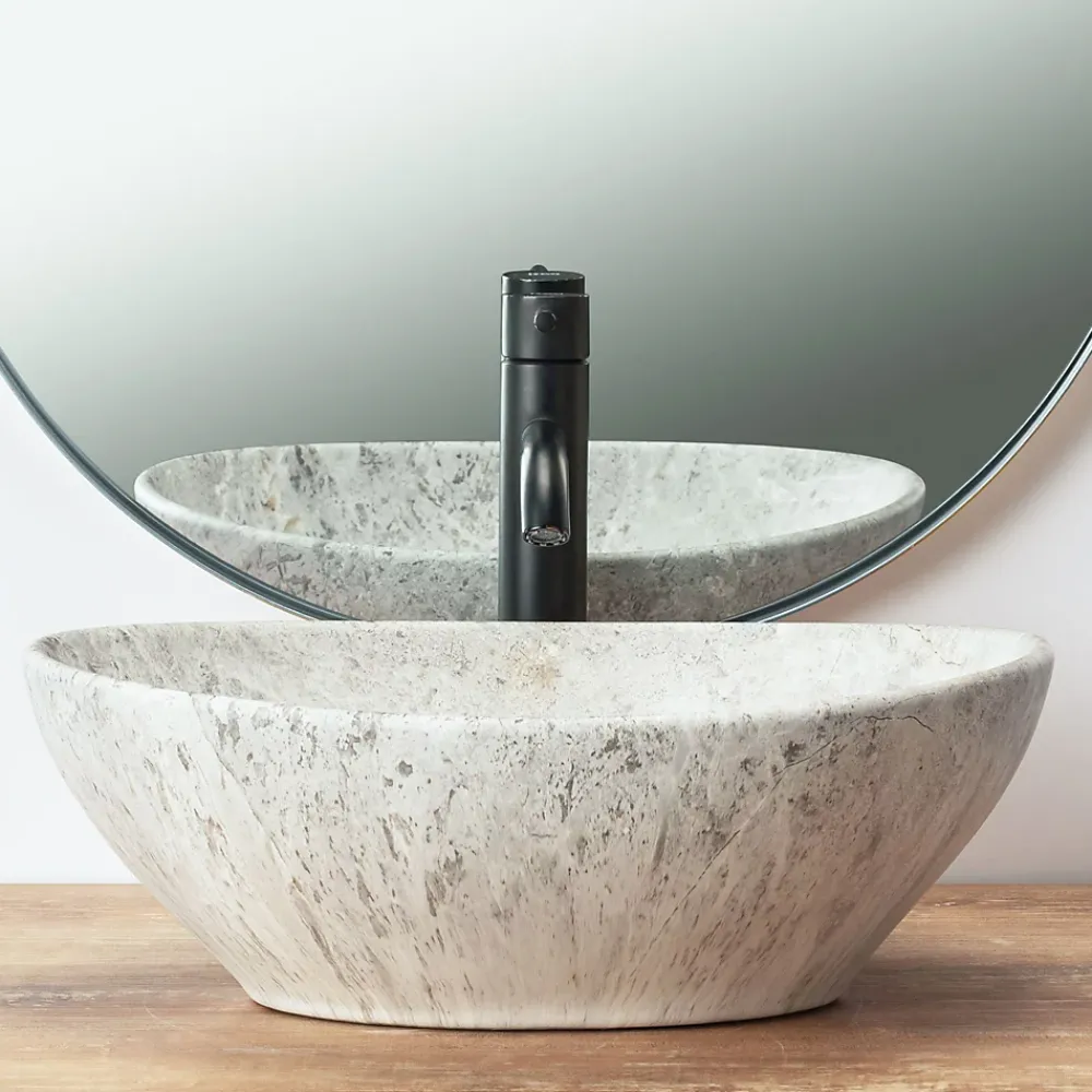Vasque À Poser|Rea Vasque À Poser Sofia Light Stone Grey Oval