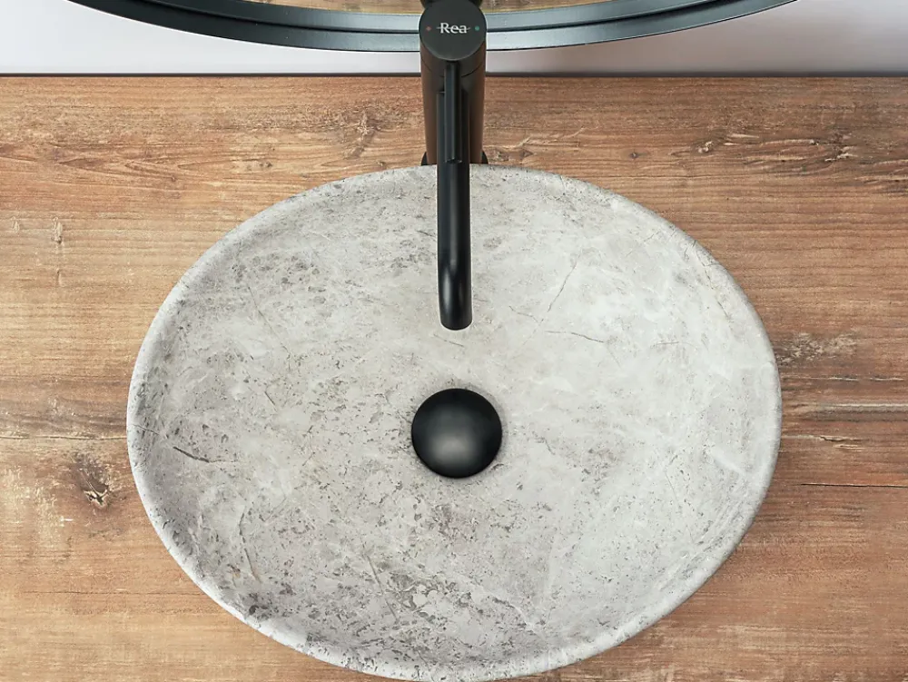 Vasque À Poser|Rea Vasque À Poser Sofia Light Stone Grey Oval