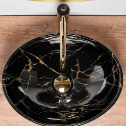 Vasque À Poser|Rea Vasque À Poser Sofia Marble Shiny Black Oval