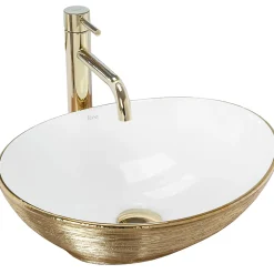 Vasque À Poser|Rea Vasque À Poser Sofia White Gold Oval