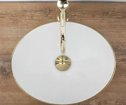 Vasque À Poser|Rea Vasque À Poser Sofia White Gold Oval