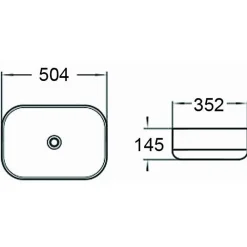 Lavabo|Silla Global Vasque à poser rectangulaire, céramique 50,4x35,2x14,5 cm Blanc