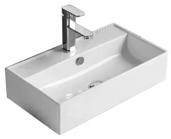 Silla Global Vasque à poser rectangulaire, céramique 55x32x13 cm Blanc