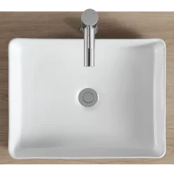Homesight Vasque à poser rectangulaire céramique noir et blanc Albi