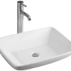 Silla Global Vasque à poser rectangulaire, céramique 59x44x12 cm Blanc
