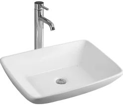 Silla Global Vasque à poser rectangulaire, céramique 59x44x12 cm Blanc