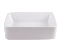 GoodHome Vasque à poser rectangulaire céramique blanche Surma