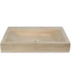 Ro'Ma Nature Vasque à poser rectangulaire Travertin Beige 70x45x10 cm avec perçage -