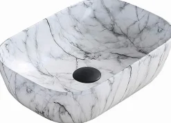 Silla Global Vasque à poser rectangulaire 45,5x32,5x13,5 cm, Maibre blanc