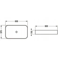 Lavabo|Silla Global Vasque à poser rectangulaire, céramique 60x37x11 cm Blanc