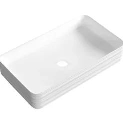 Kerra Vasque à poser rectangulaire en ceramique LISA exterieur rainure 67.5 x 37.5 x 12 cm