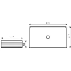 Kerra Vasque à poser rectangulaire en ceramique LISA exterieur rainure 67.5 x 37.5 x 12 cm