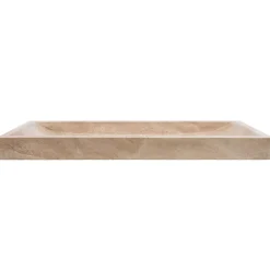 Ro'Ma Nature Vasque à poser rectangulaire Travertin Beige 120x45x10 cm -