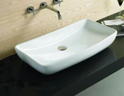 Silla Global Vasque à poser rectangulaire, céramique 60,5x39x13 cm Blanc
