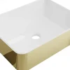 Silla Global Vasque à poser rectangulaire, céramique 48x37x13 cm Blanc/or