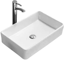 Silla Global Vasque à poser rectangulaire, céramique 61x41x11,5 cm Blanc
