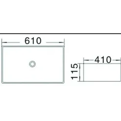 Silla Global Vasque à poser rectangulaire, céramique 61x41x11,5 cm Blanc