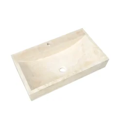 Vasque à poser rectangulaire travertin ivoire Casa linea Edith