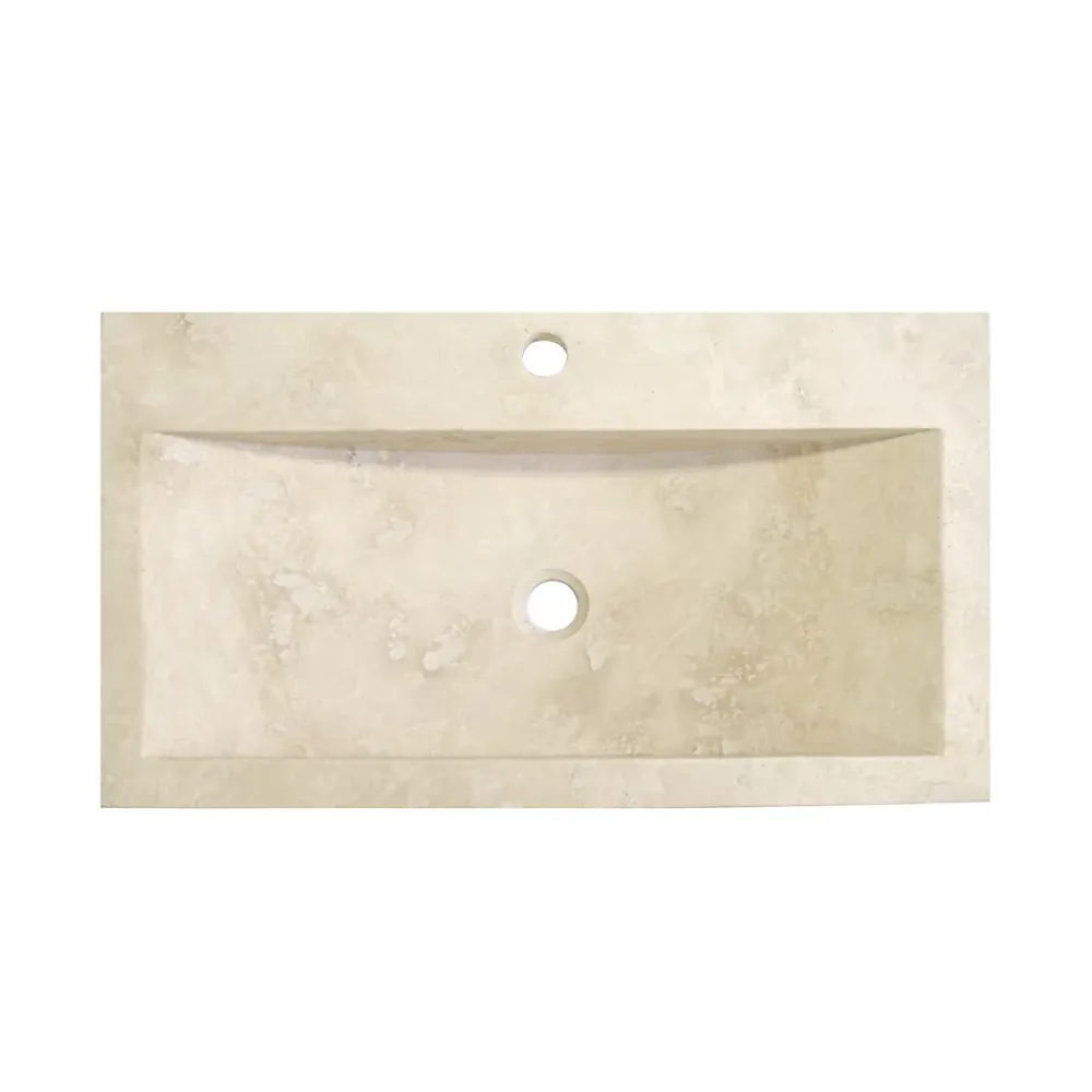 Vasque à poser rectangulaire travertin ivoire Casa linea Edith