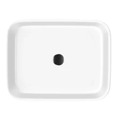 Vasque À Poser|Sanizéo Vasque à poser rectangulaire en céramique blanc brillant L48xl37xProfondeur 13cm - SANIZEO Vesta.