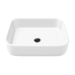 Vasque À Poser|Sanizéo Vasque à poser rectangulaire en céramique blanc brillant L48xl37xProfondeur 13cm - SANIZEO Vesta.
