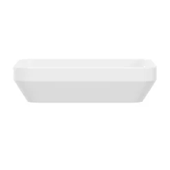 GoodHome Vasque à poser rectangulaire en résine blanc satin l.45 x H.11,5 x P.35 cm, Teesta
