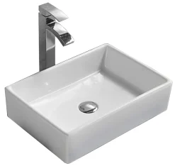 Silla Global Vasque à poser rectangulaire, céramique 47x33x12 cm, Blanc
